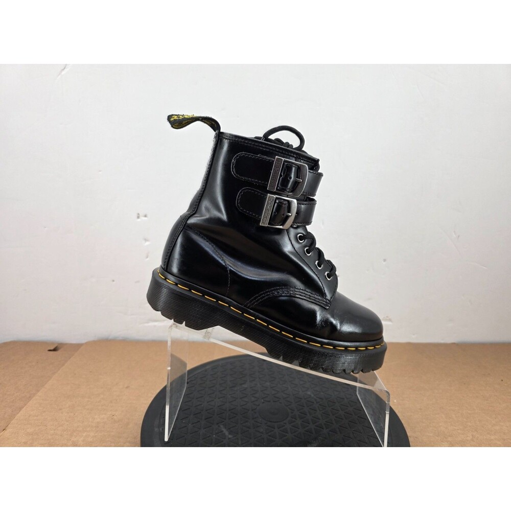 Dr. Martens 1460 ALT Double Buckle Boots Black Leather W8